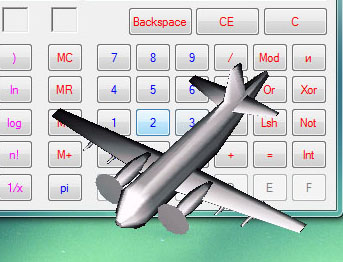Приложение с 3D-моделью самолета