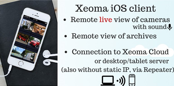 New Xeoma app for remote video surveillance from iPhone or iPad allows view archived and live cameras