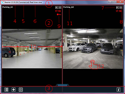Interface of main window in Xeoma video surveillance software