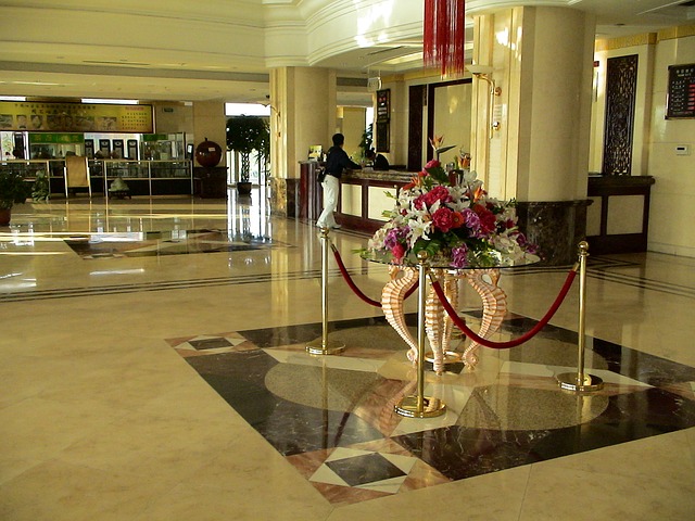 Hotel security in a typical lobby