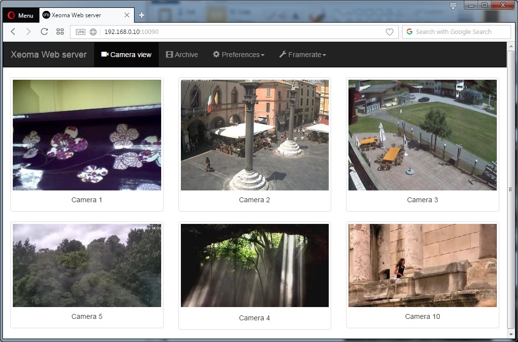 View from any location via web browsers is easy with Xeoma video surveillance solution