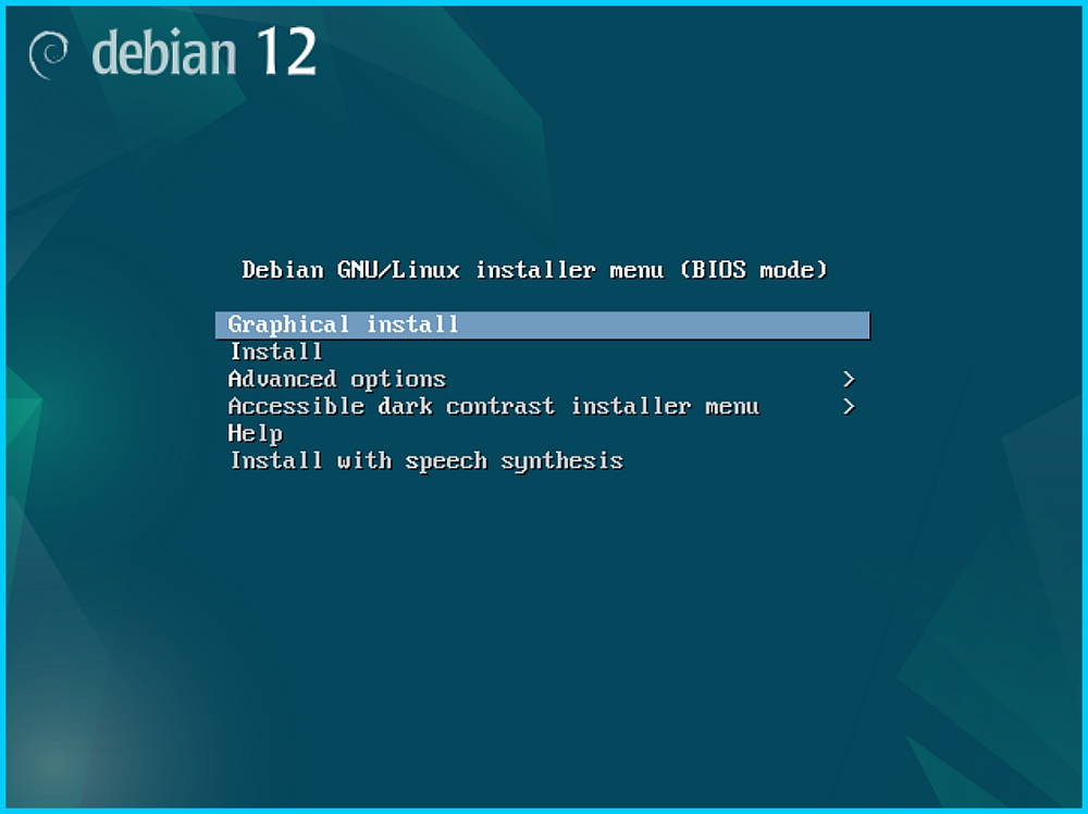 Интерфейс установщика Debian
