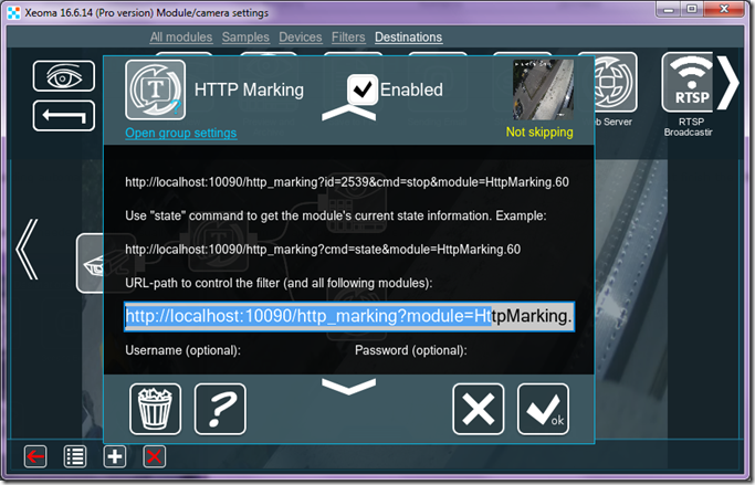 HTTP Marking module settings
