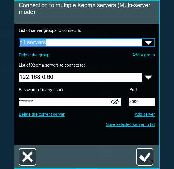 Multiserver mode setup dialog: creating the first actual Group from the utility Group