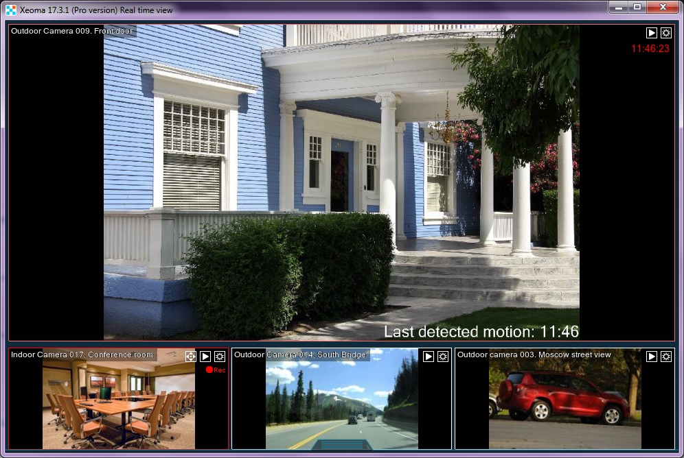 Xeoma - cctv software with a handy device list for grouping of cameras and easy navigation