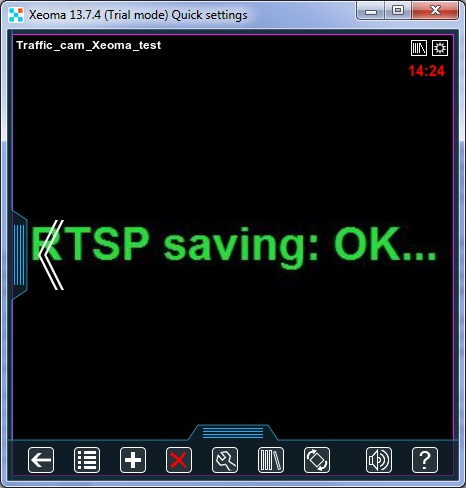 This sign in Xeoma webcam shows that saving to the archive goes well