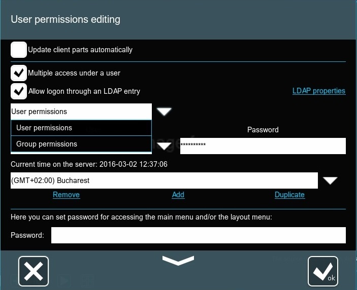 chabging remoteaccess password xeoma