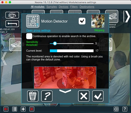 Intelligent motion detector on video surveillance on Mac