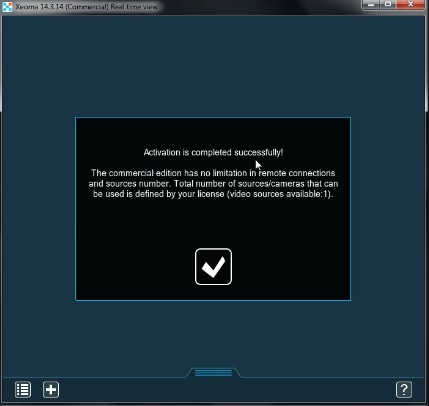 Активация программы для видеонаблюдения Xeoma прошла успешно