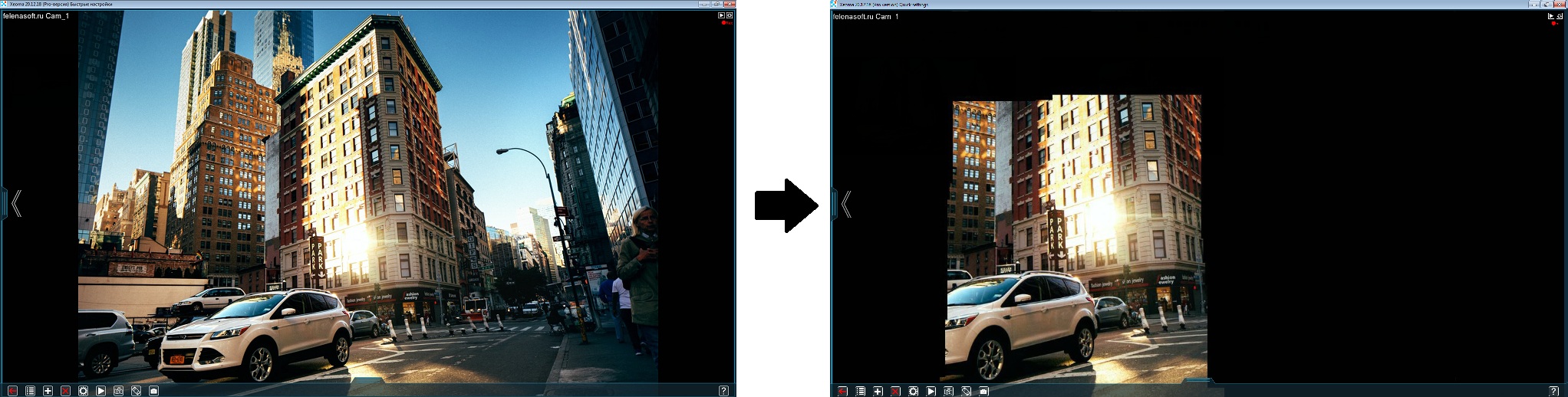 Image crop module in Xeoma cctv software