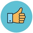 Thumb up icon showcases Xeoma's friendly yet professional customer care service
