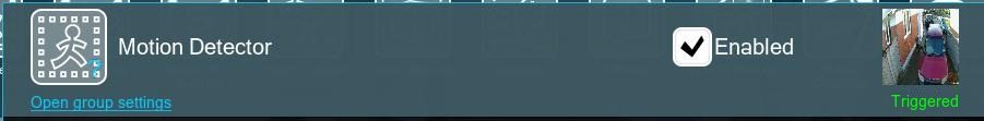 Motion detector's settings