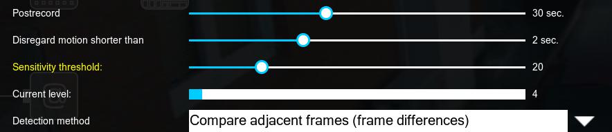 Choose the Detection method in the Motion detector's settings