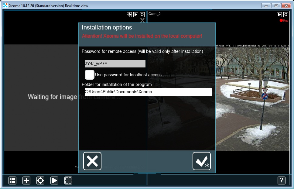 Activate Xeoma video surveillance for IP cameras on virtual machines using license server
