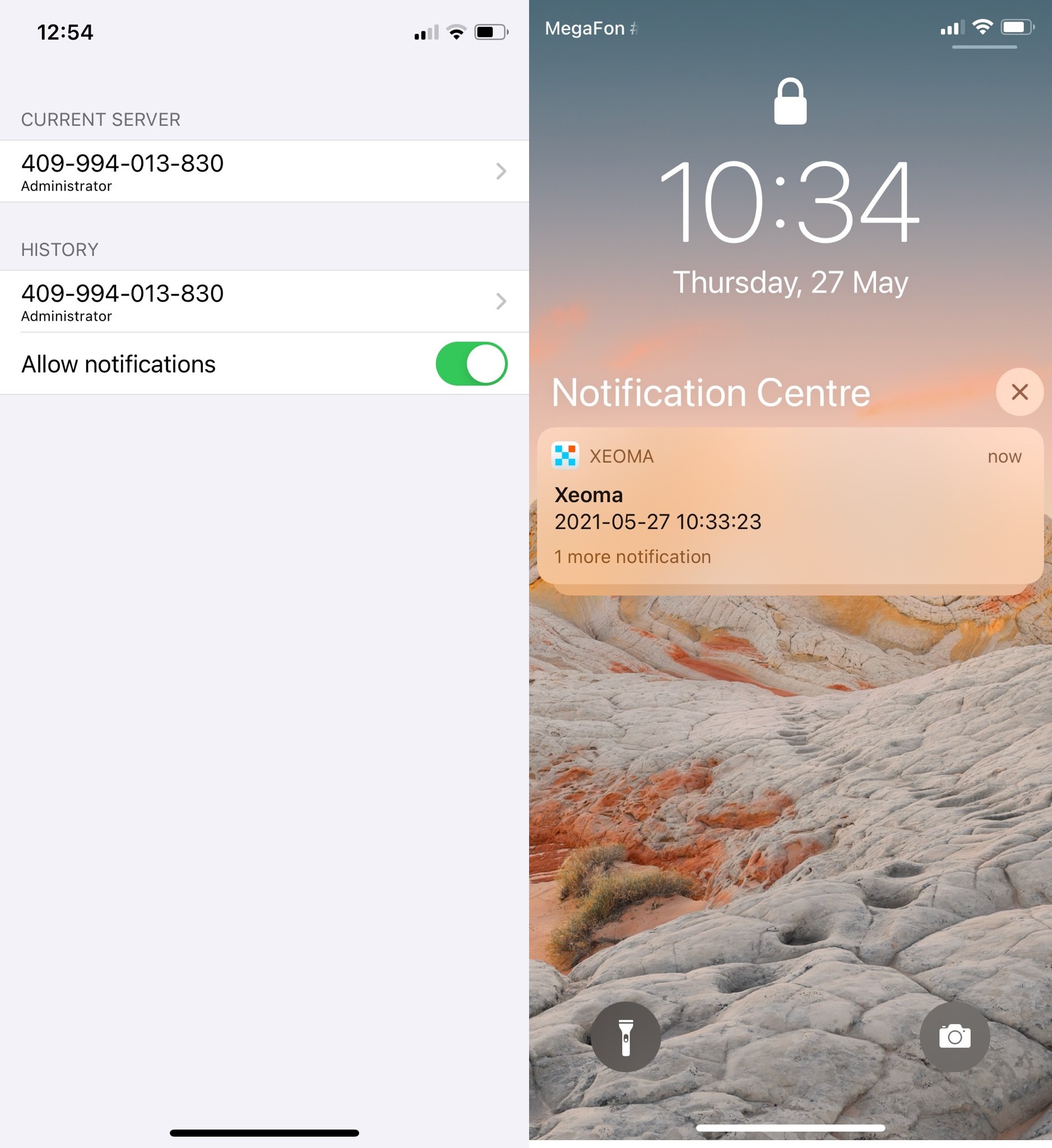 Mobile notifications on iOS devices. Real-time immediate notifications.