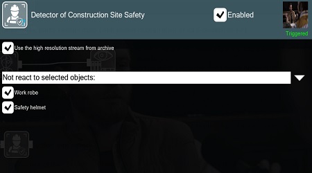 Construction site safety in Xeoma