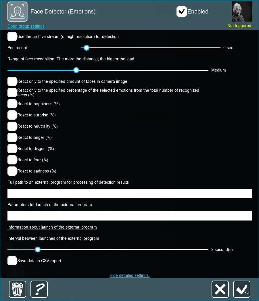 The right settings are a key to successful emotion recognition rate