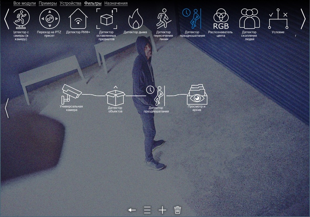 Цепочка с Детектором праздношатания