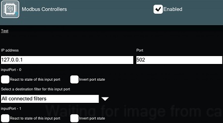 Modbus controllers in Xeoma