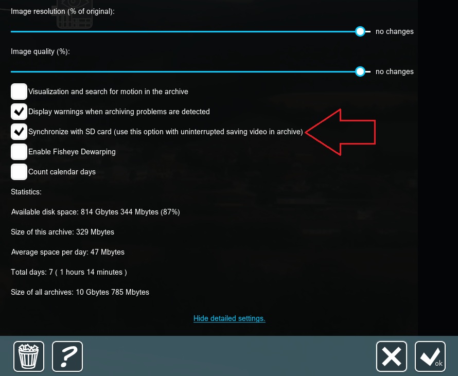 Turning on video backup for SD cards