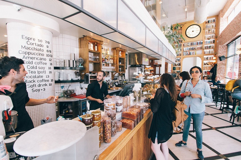 Video surveillance in a coffeehouse