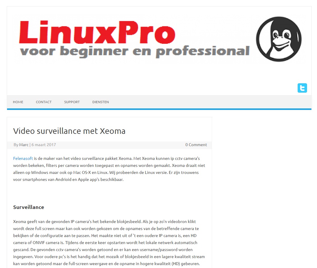 Video surveillance system Xeoma (Dutch language)