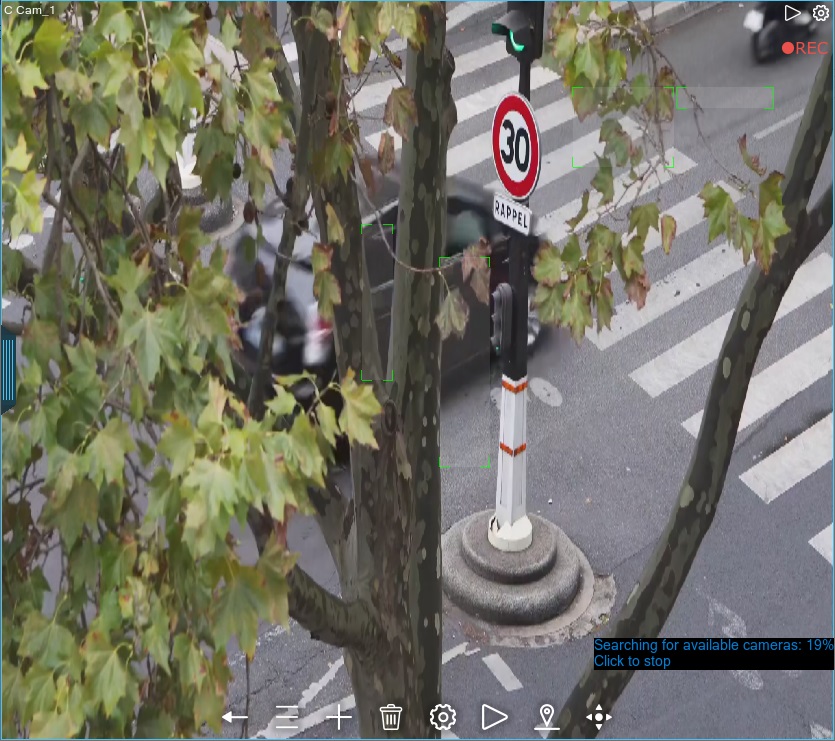 Stopping the search by clicking on the progress bar