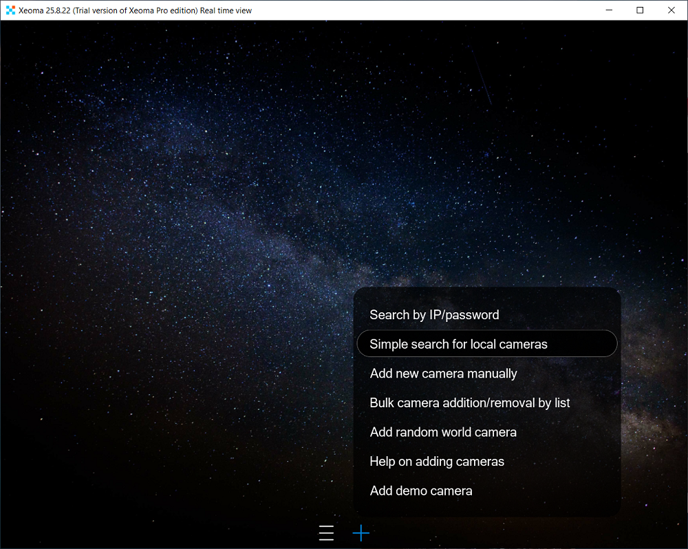The Add menu with the Simple search menu