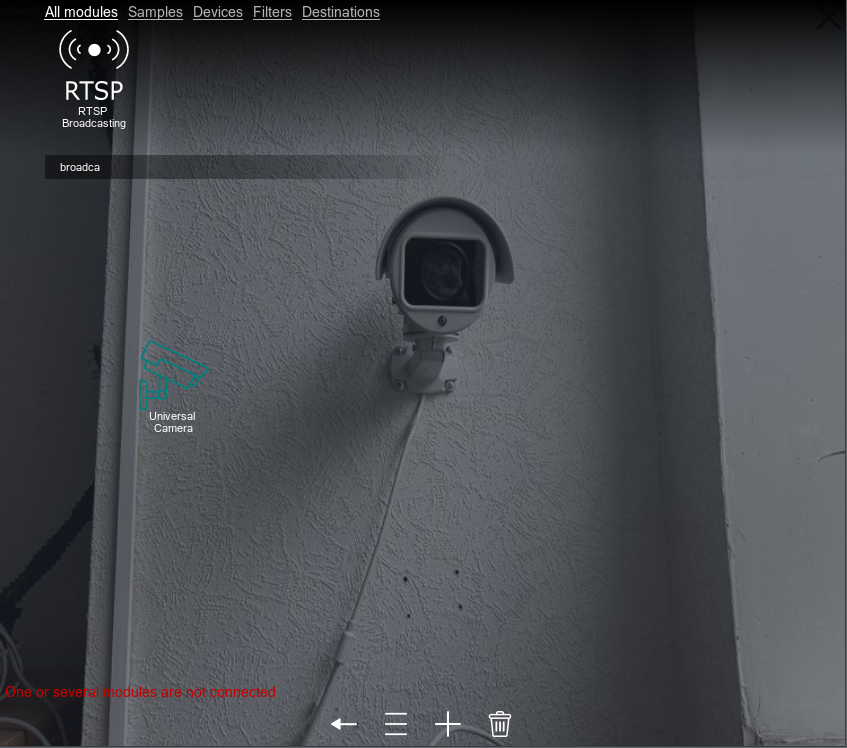 Searching for the RTSP Broadcasting module using search