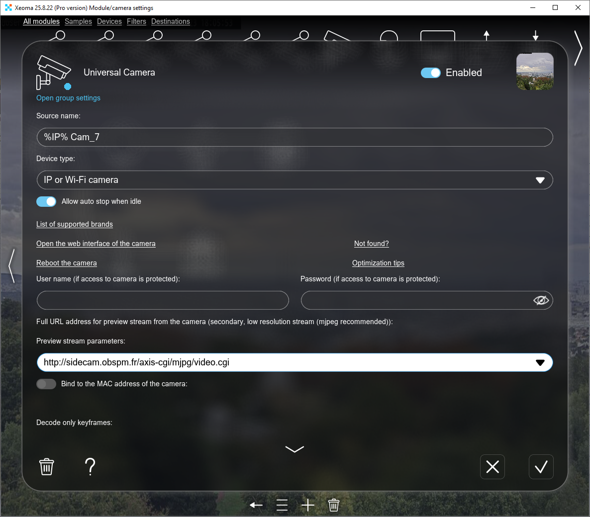 Add an Opentopia camera to your surveillance setup