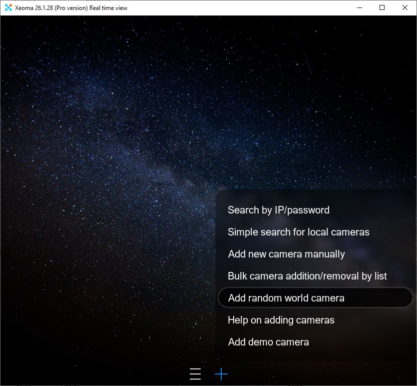 Welcome window: Add a random world camera