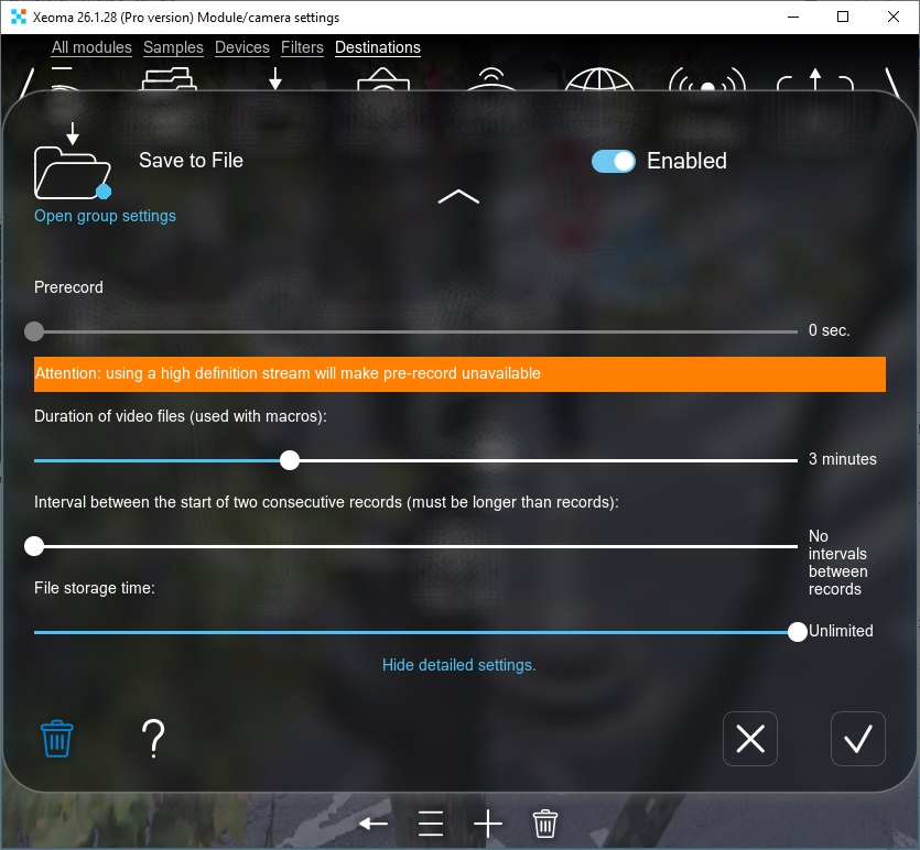 Use Save to File instead of the standard recording module