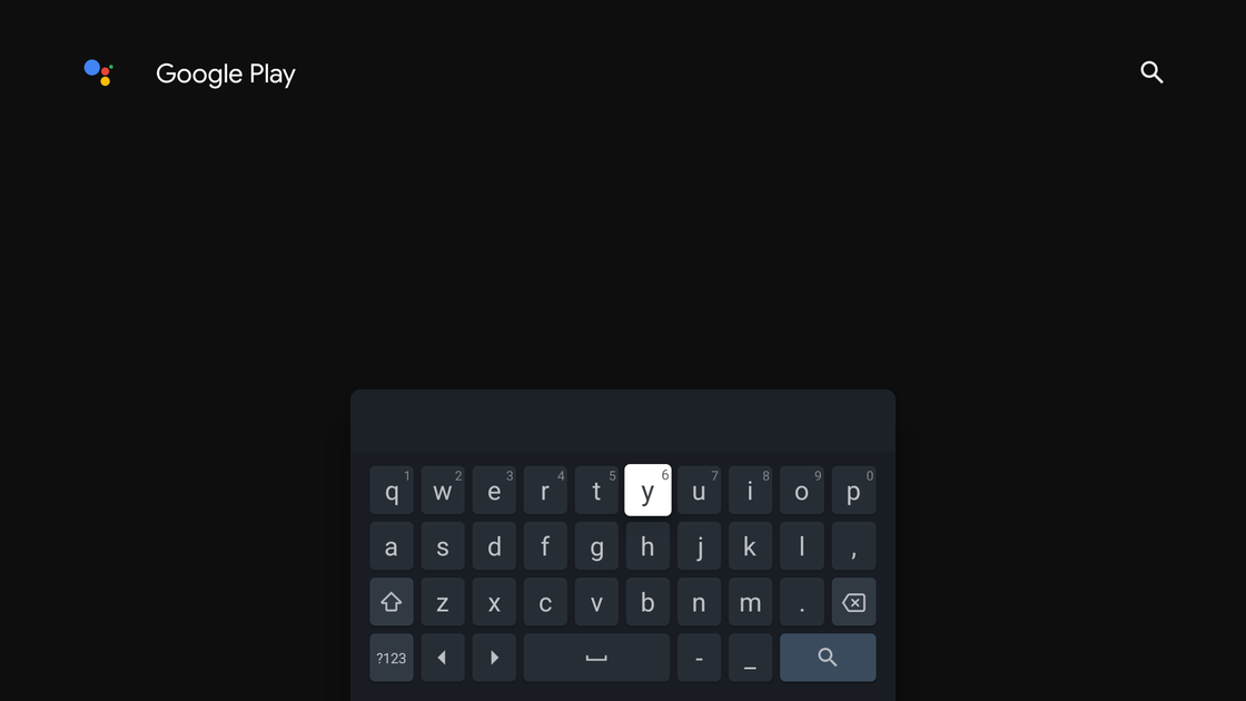 Entering the app store name using the remote control