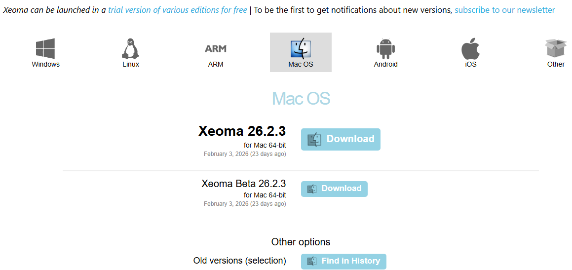 To download Xeoma, open the website and go to the Download tab