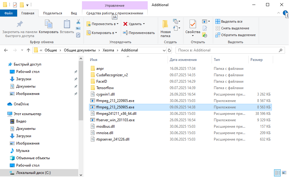 Заходим в подпапку Additional внутри папки Xeoma