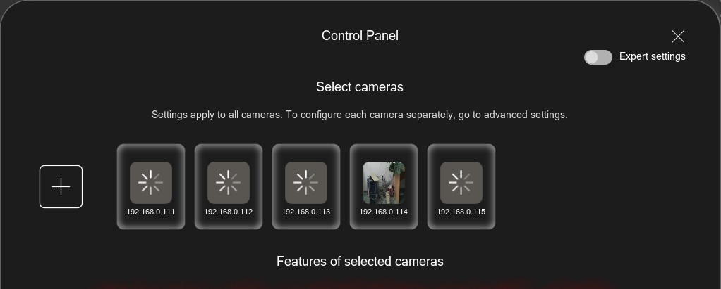 Screenshot of the control panel in Xeoma video surveillance software Screenshot of the control panel in Xeoma video surveillance software