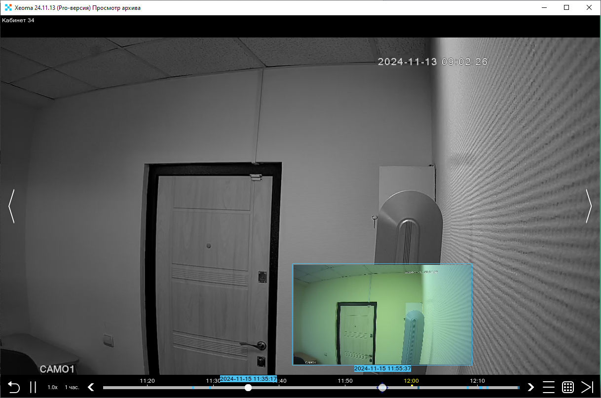 Мини-превью эпизода в программе для видеонаблюдения Xeoma