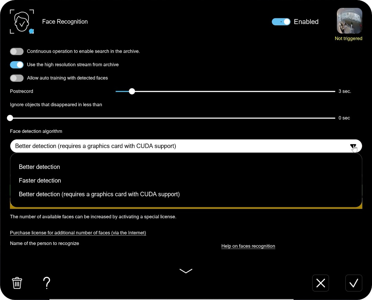 AI-powered face recognition in Xeoma