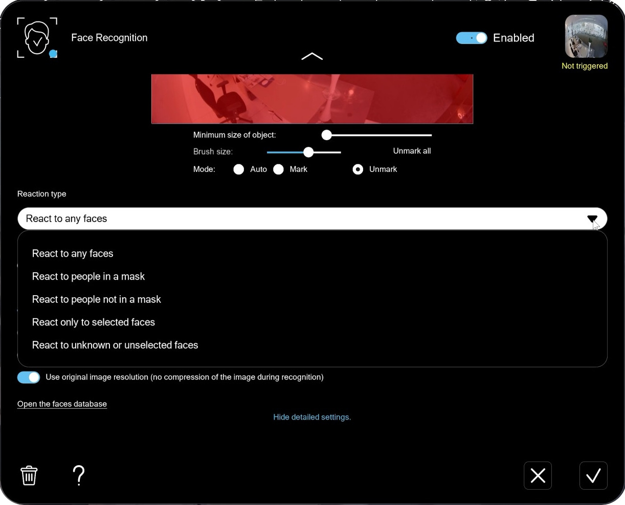 AI-powered face recognition in Xeoma
