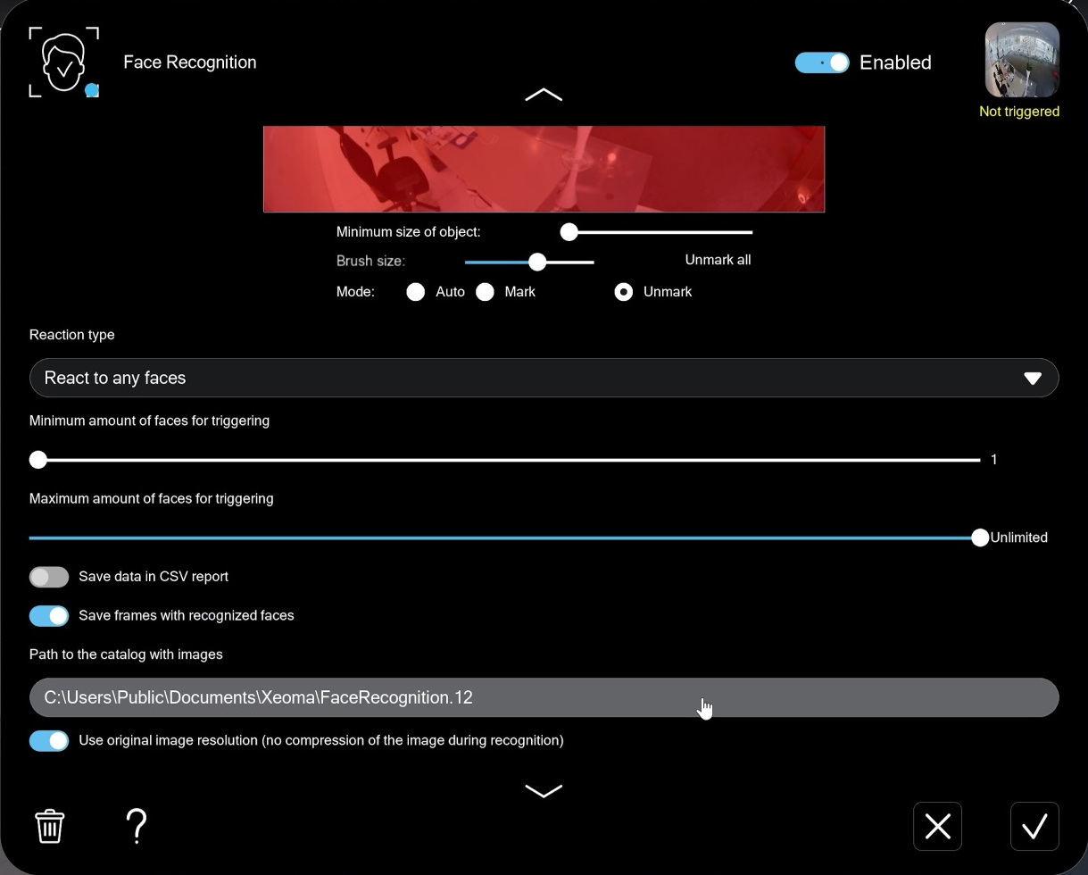 AI-powered face recognition in Xeoma