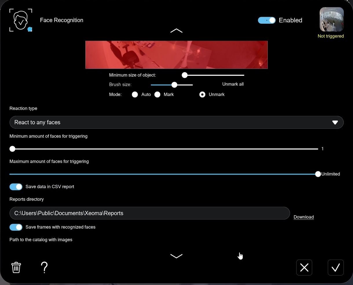 AI-powered face recognition in Xeoma