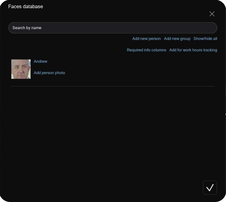 AI-powered face recognition in Xeoma