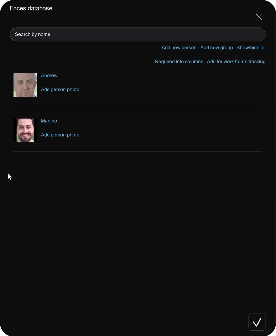AI-powered face recognition in Xeoma