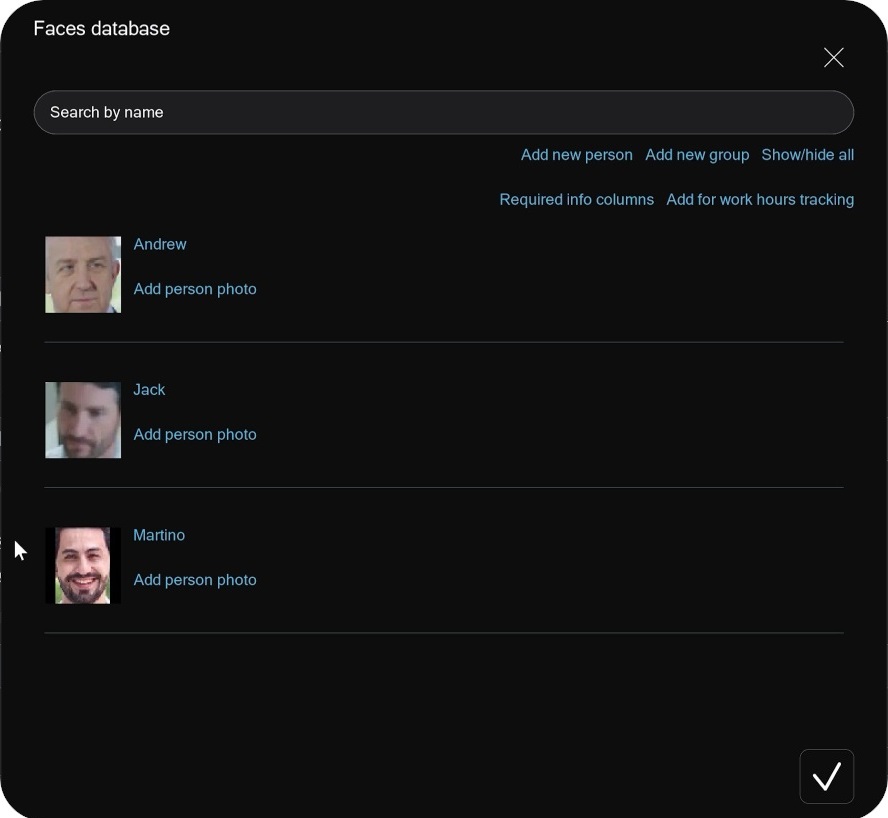 AI-powered face recognition in Xeoma
