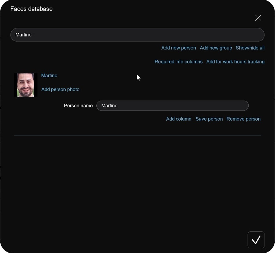 AI-powered face recognition in Xeoma