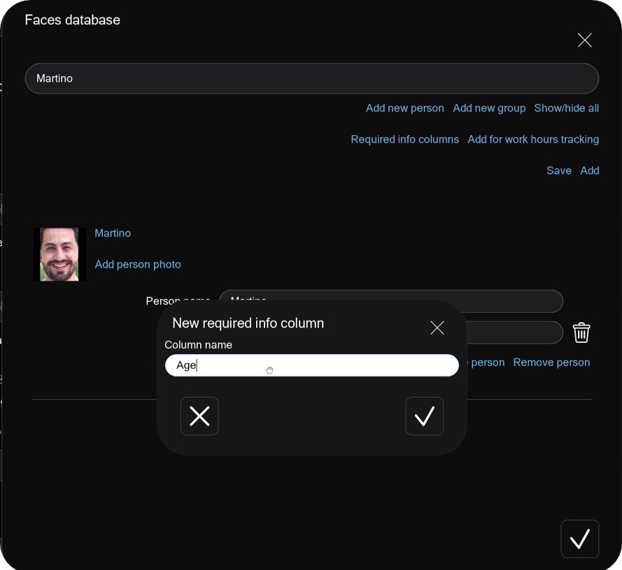 AI-powered face recognition in Xeoma