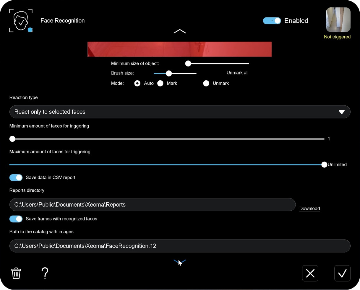 AI-powered face recognition in Xeoma