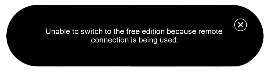 Unable to switch to the free edition