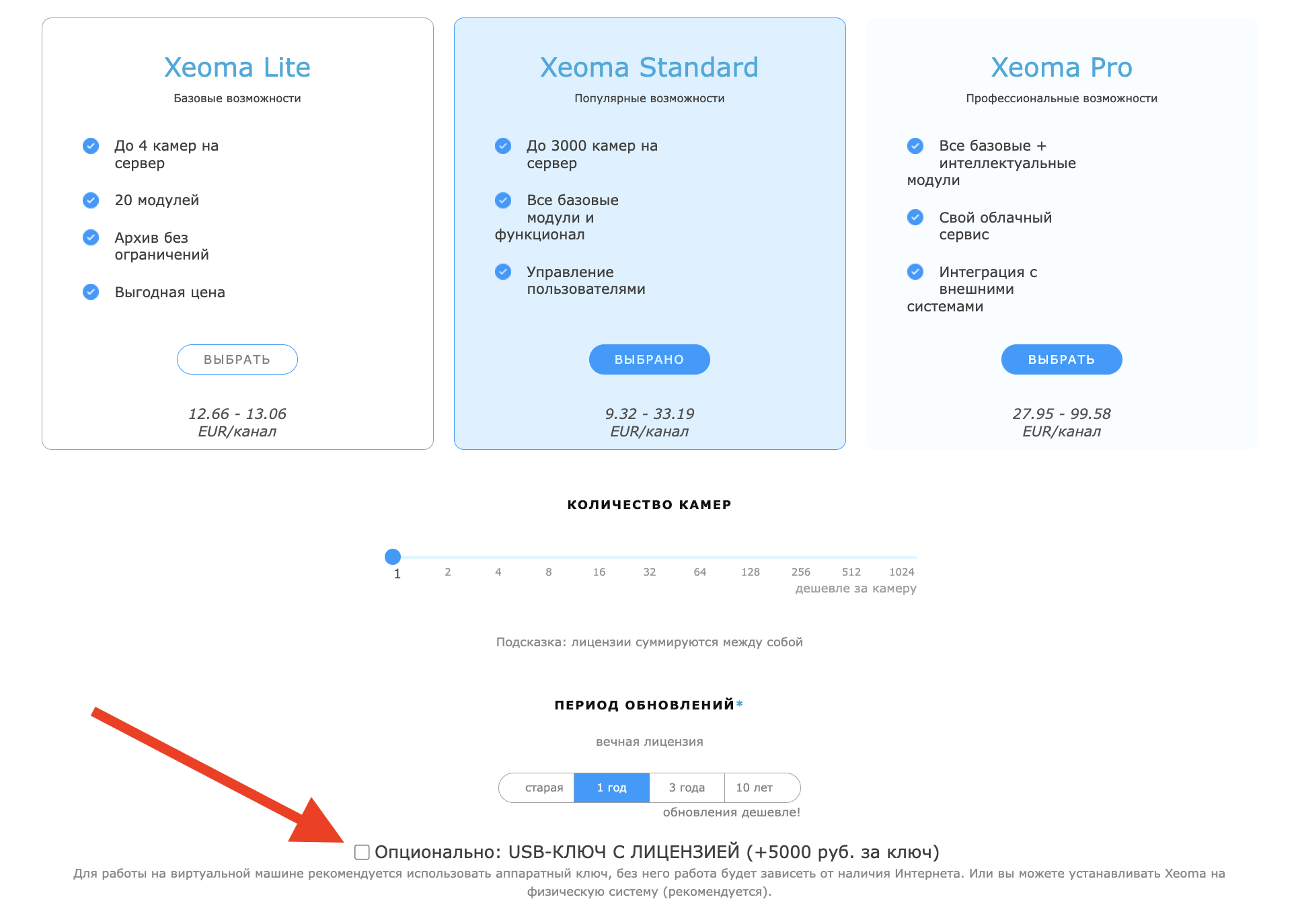 Как купить аппаратный ключ на странице покупки