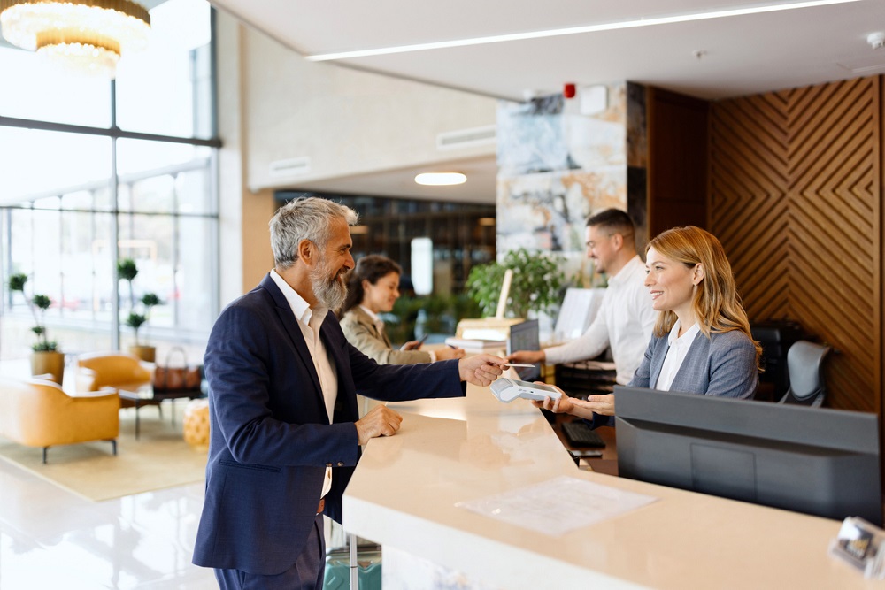 Hospitality video surveillance in the lobby